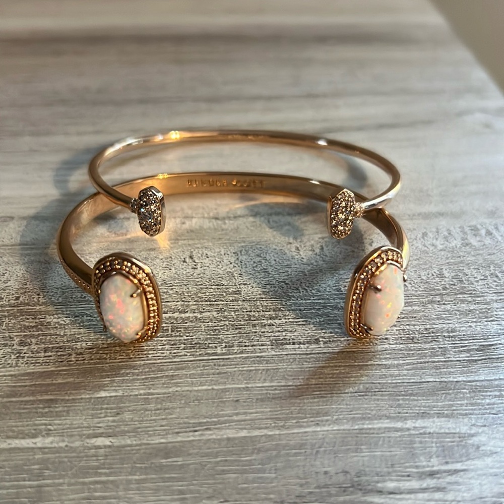 Bundle of like new Kendra Scott rose gold cuff bracelets